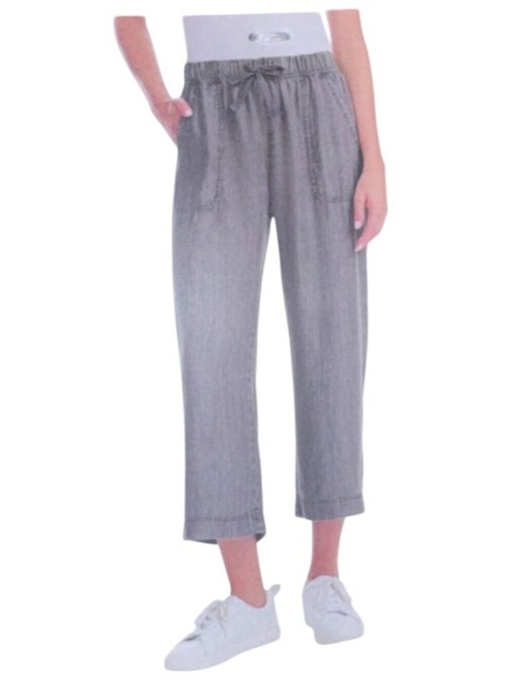 Splendid Womens Black Capri Pants Size S 100% Lyocell Elastic Waistband & Pocket - Picture 6 of 10